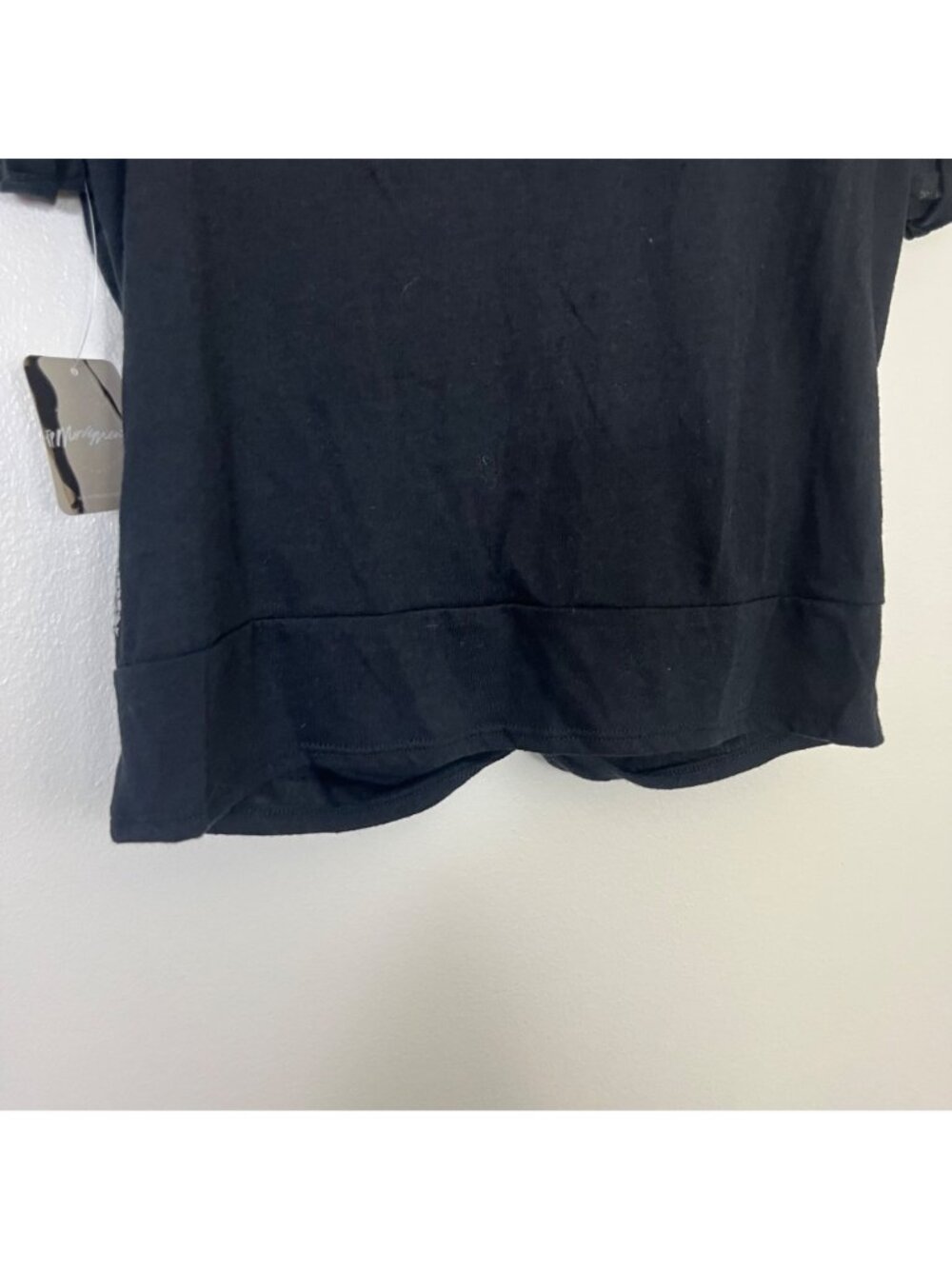 Free People Movement Run In The Sun Twisted Short Sleeve Shirt Black NWT Size M - Picture 5 of 7